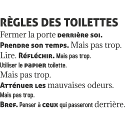 Sticker Les Règles Toilettes