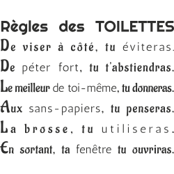 Sticker Les Règles Toilettes 2