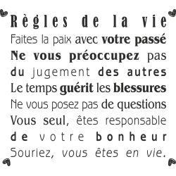 Sticker Les Règles De La Vie