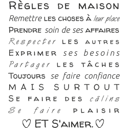 Sticker Les Règles De La Maison