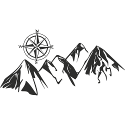 Sticker Montagne Boussole