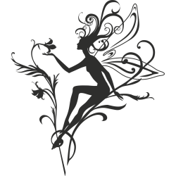 Sticker Mural Fée Fleurs