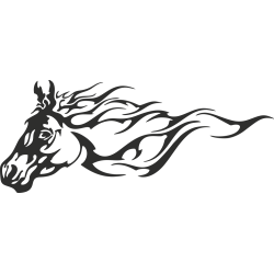 Sticker Cheval Flammes