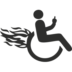 Sticker Handicapé Flammes 2