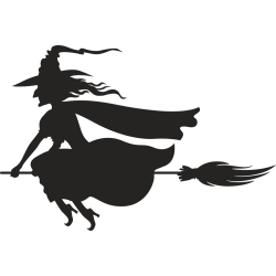 Sticker Halloween Sorcère Balai 1