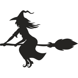 Sticker Halloween Sorcère Balai 3