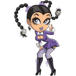 Autocollant Pin Up Sexy Gothique Tête De Mort