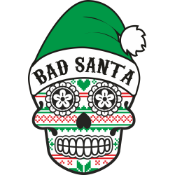 Autocollant Noël Tête de Mort Mexicaine 5