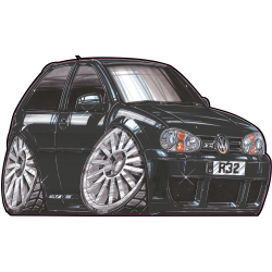 Autocollant 1898-Golf R32 Black