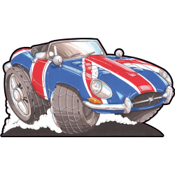 Autocollant 2060-Jaguar E-Type Austin Powers