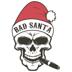 Autocollant Tête de mort Noël 1