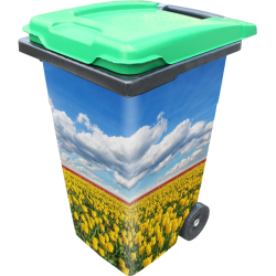 Sticker Poubelle Champs Fleurs