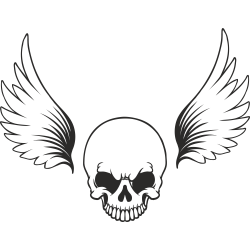 Sticker Skull Wings