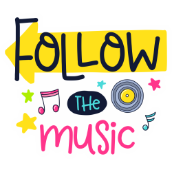 Autocollant Follow The Music