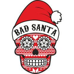 Autocollant Noël Tête de Mort Mexicaine 3