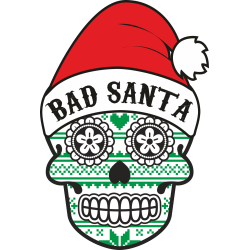 Autocollant Noël Tête de Mort Mexicaine 6