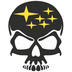 Autocollant Subaru Skull fond blanc