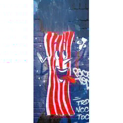 Sticker Porte Graffiti Visage Rouge Et Blanc