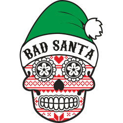 Autocollant Noël Tête de Mort Mexicaine