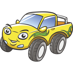 Autocollant Voiture Enfant 4x4 Jaune