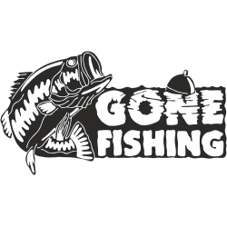 Sticker Gone Fishing