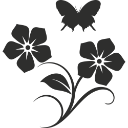 Sticker Fleurs Papillons 2