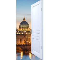 Sticker Porte Effet Ouvert Basilique Saint-pierre Vatican Rome
