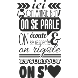 Sticker mural Ici on mange bien !