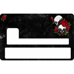 Sticker Cb Skull Rose - Skin Pour Carte Bancaire