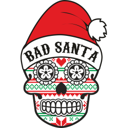 Autocollant Noël Tête de Mort Mexicaine 2