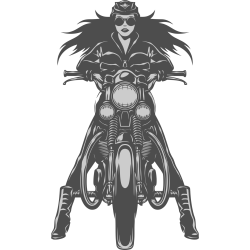 Autocollant Moto Biker Femme