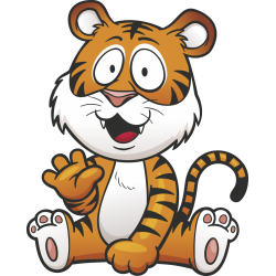 Autocollant Enfant Tigre Coucou