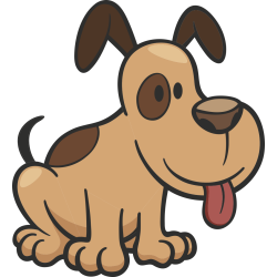 Autocollant Enfant Chien Langue Tirée