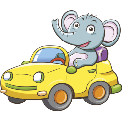 Autocollant Enfant Elephant Voiture