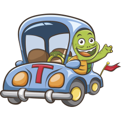 Autocollant Enfant Tortue Voiture