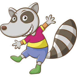 Autocollant Enfant Raton Laveur