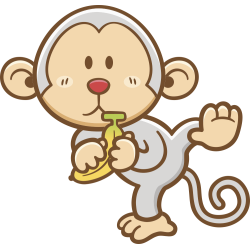 Autocollant Enfant Singe Banane