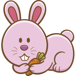 Autocollant Enfant Lapin Carotte