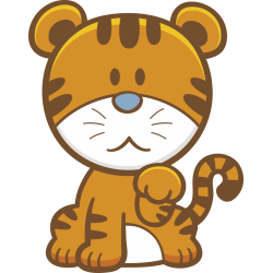 Autocollant Enfant Tigre Mignon