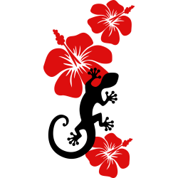 Autocollant Salamandre Fleurs