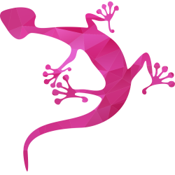 Autocollant Salamandre Rose 4