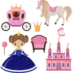 Autocollant Kit Enfant Princesse Et Châteaux Rose