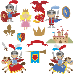 Autocollant Kit Enfant Princesse Et Chevalier