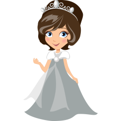 Autocollant Princesse Robe Grise