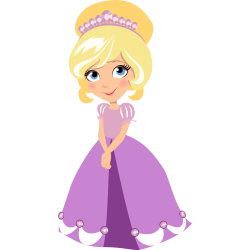 Autocollant Princesse Robe Violet