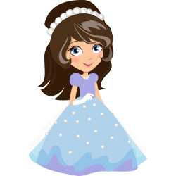 Autocollant Princesse Robe Bleu 1