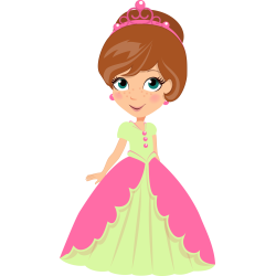 Autocollant Princesse Robe Jaune Rose