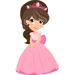 Autocollant Princesse Robe Rose Argentée