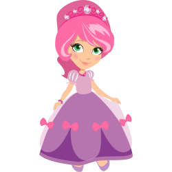 Autocollant Princesse Robe Rose Nuds