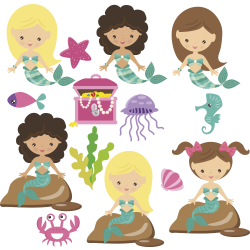 Autocollant Kit Enfant Princesse Sirène